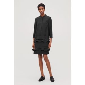 Black scallop layered dress